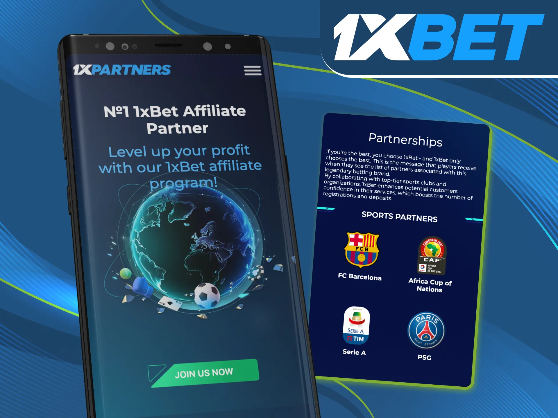 How can I join the affiliate program of online casino 1xbet.