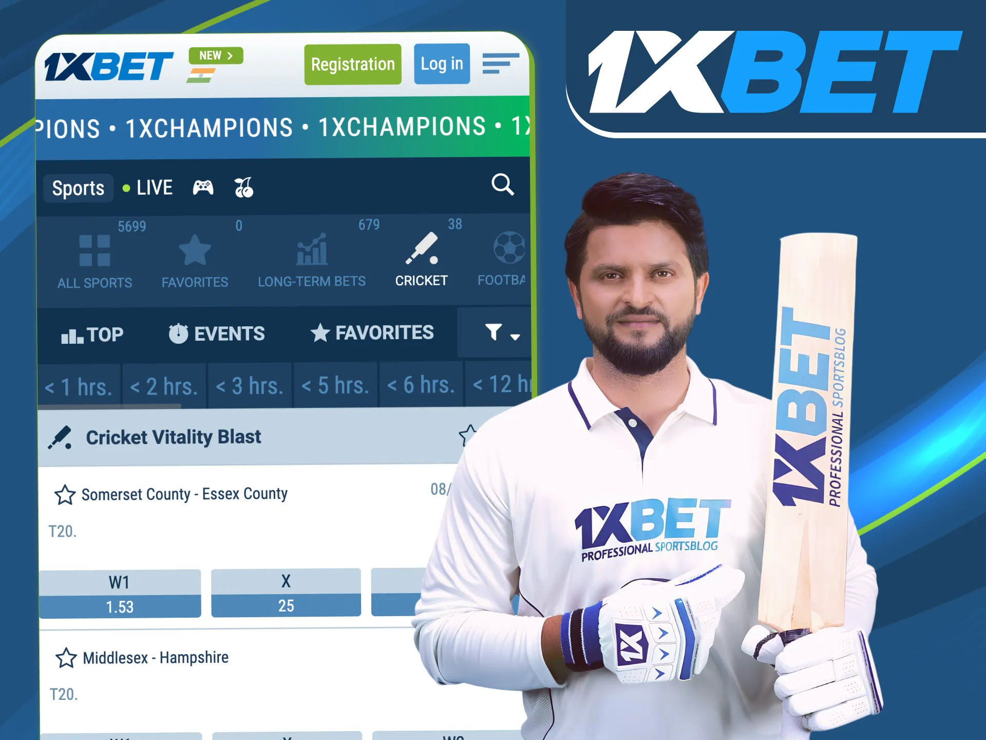 Win big like Suresh Raina at 1xBet.