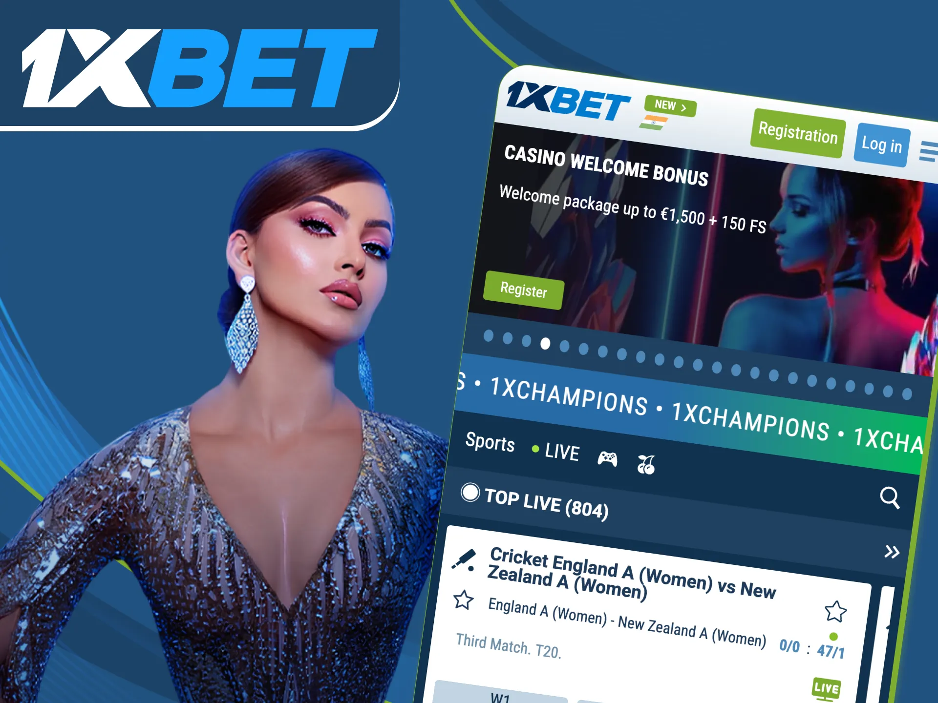 Glamour meets excitement only at 1xBet.