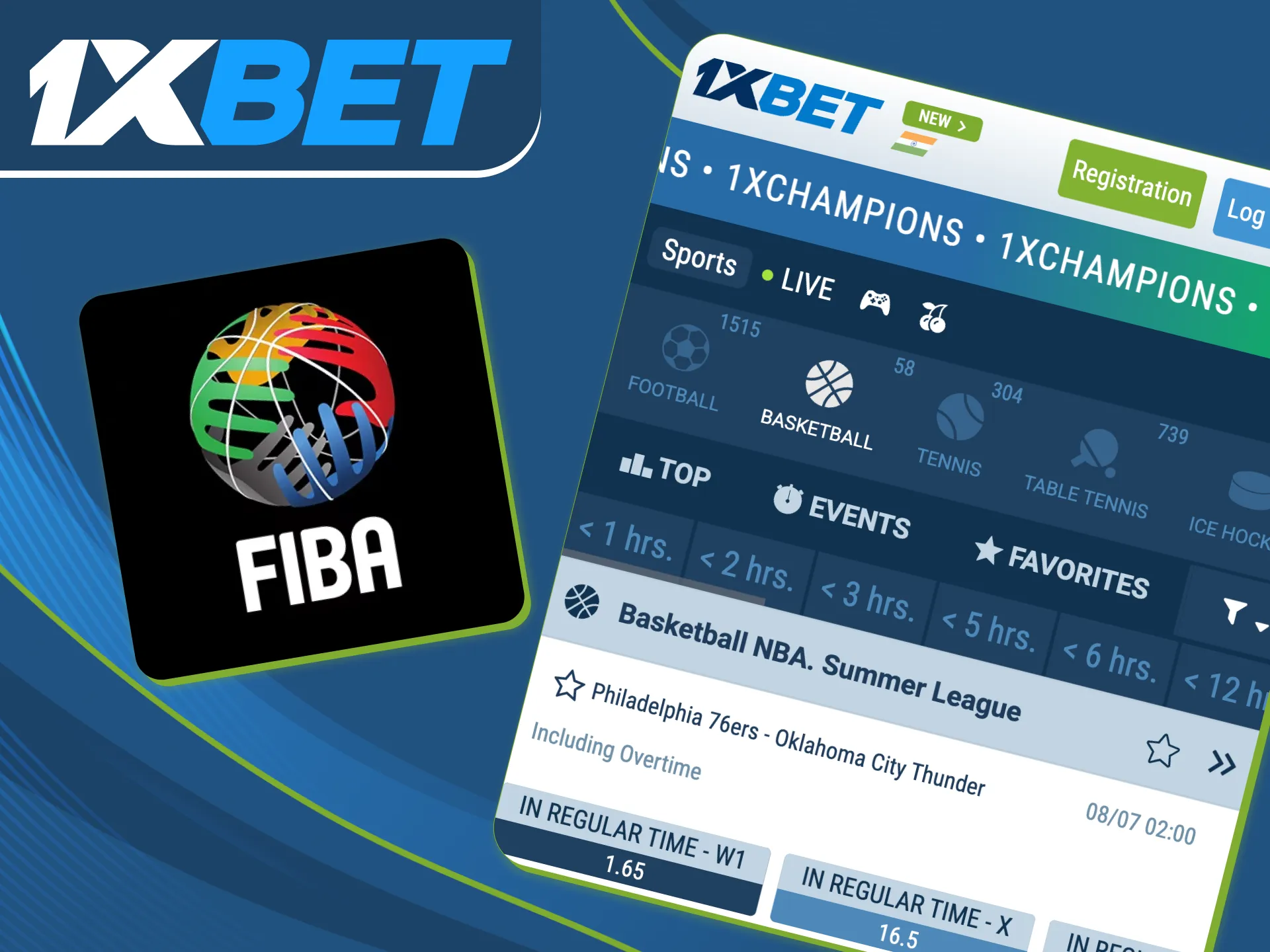 Feel the FIBA action through 1xBet thrills.